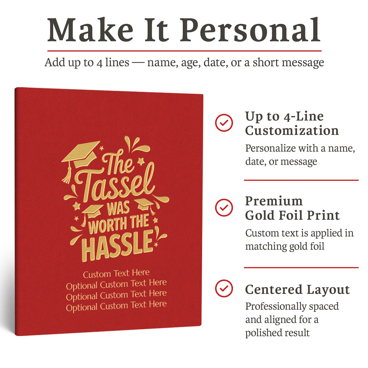 Graduation Guest Book Alternative – The Tassel Was Worth the Hassle (RED)